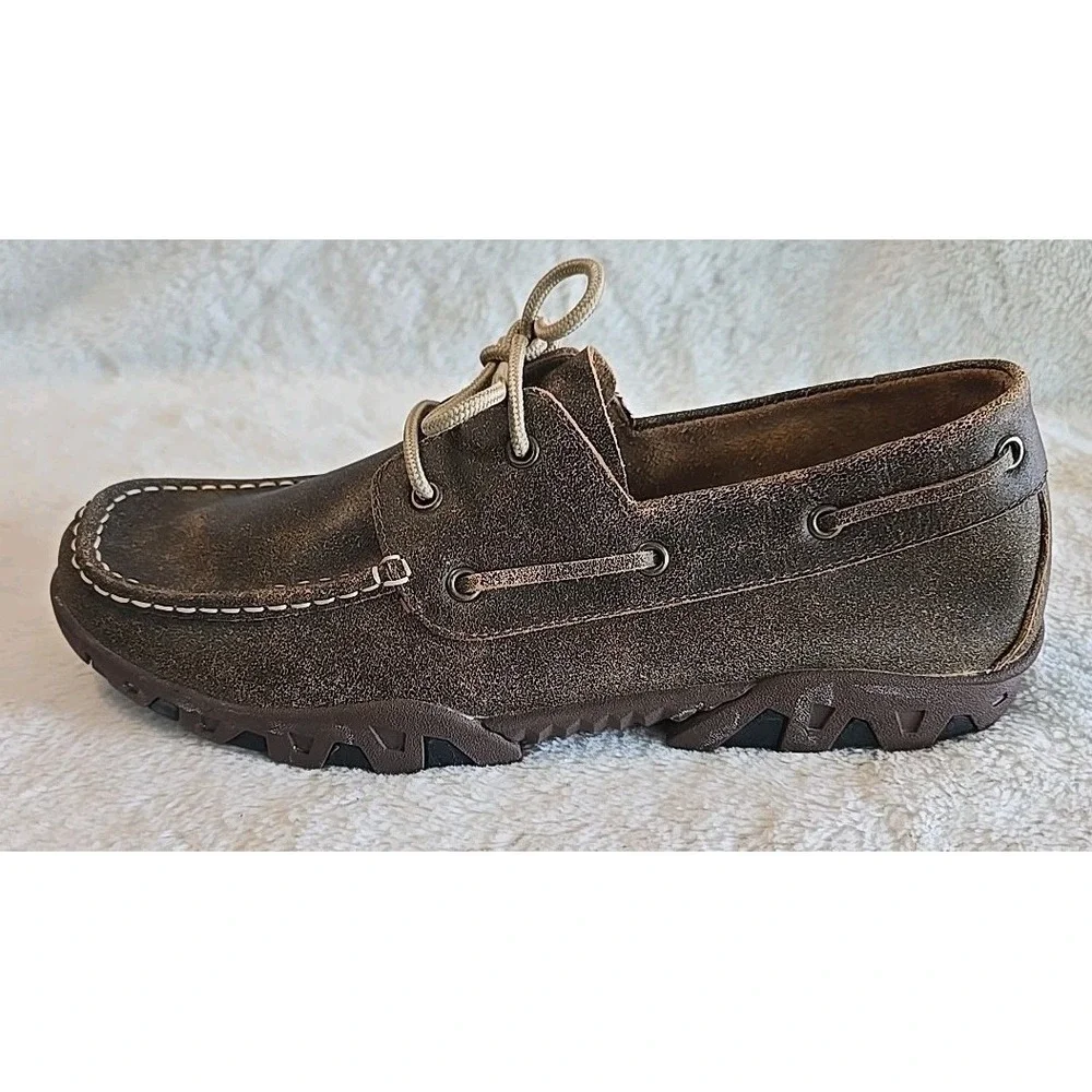 Ferrari Men's Loafers Moccasins‎ Shoes Brown Size 11 D Lace-up Leather